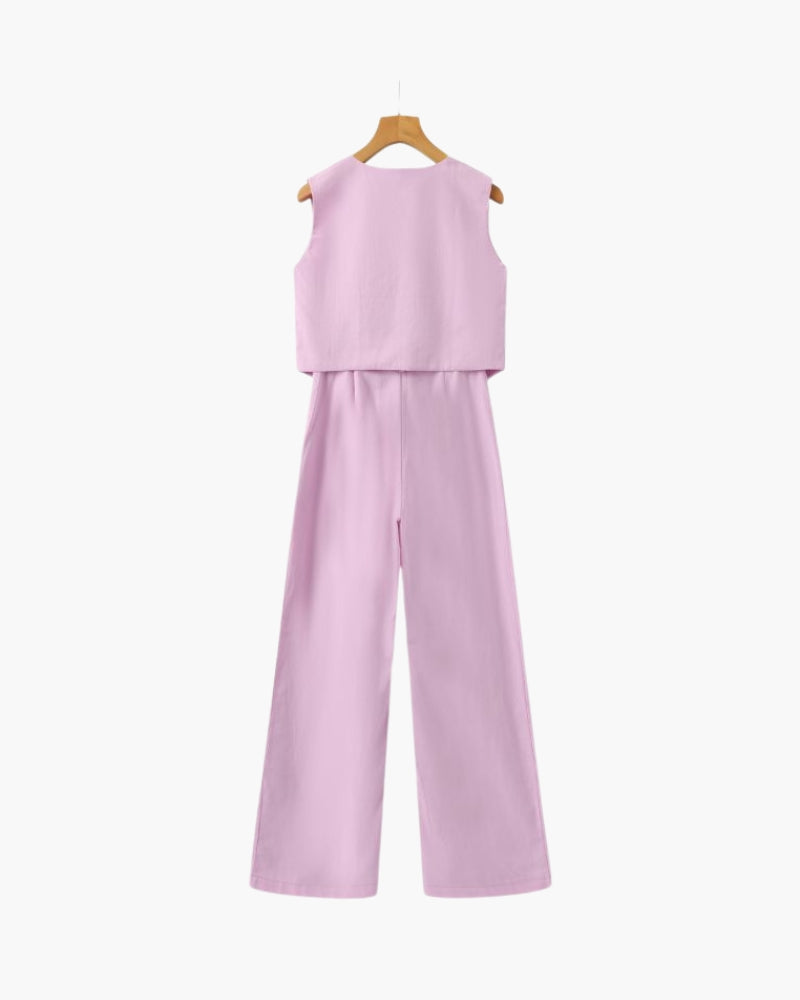 Classy Lady - Two-Piece Linen Set