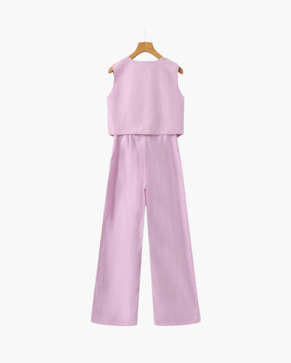 Classy Lady - Two-Piece Linen Set