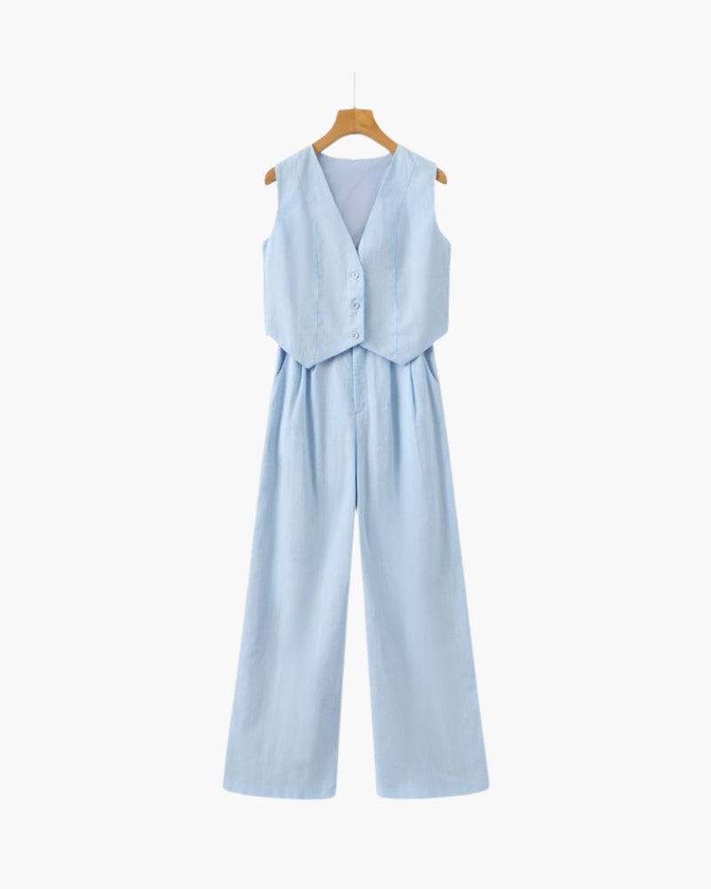 Classy Lady - Two-Piece Linen Set