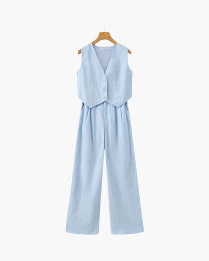 Classy Lady - Two-Piece Linen Set