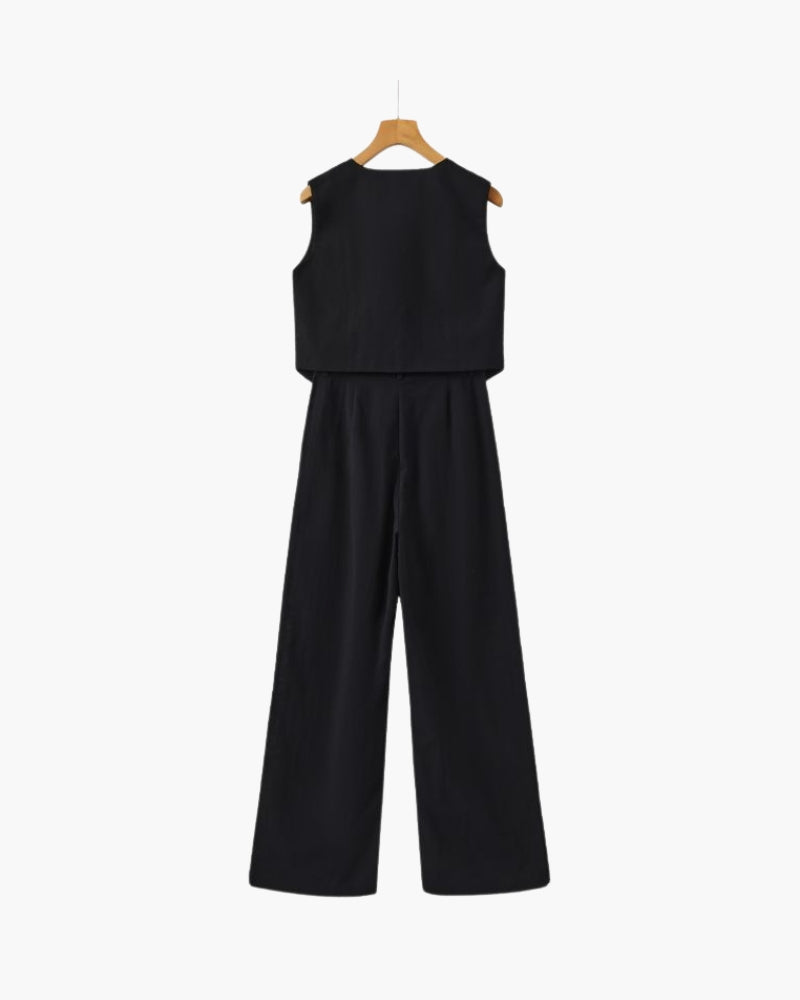 Classy Lady - Two-Piece Linen Set